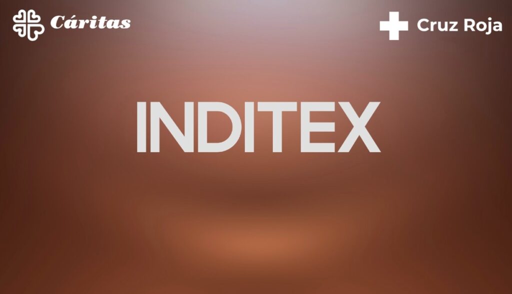 logotipos de inditex, caritas y cruz roja