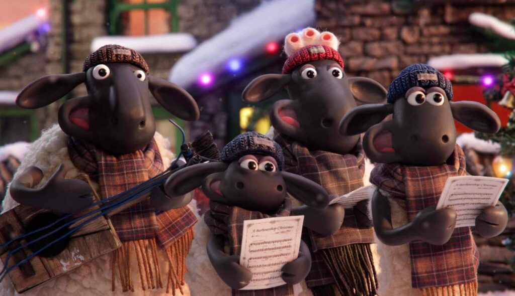 The endearing sheep of "Shaun the Sheep" They star again in Barbour's Christmas advert