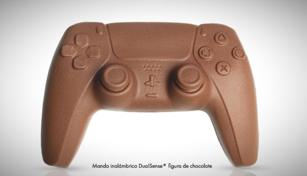 Mando de PlayStation 5 con forma de mona de Pascua de chocolate