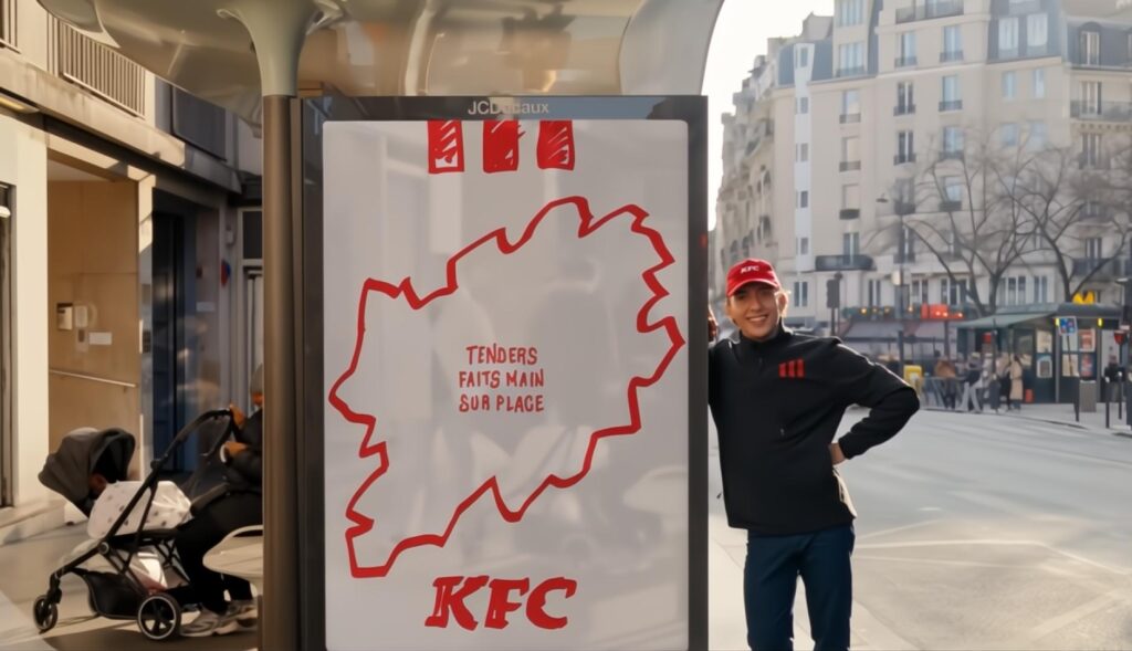 KFC France value the artisanal preparation of its fried chicken with outdoor "handmade" advertising