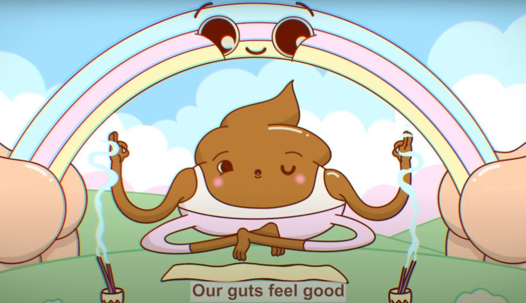 Ilustración de una caca en una campaña de Peta