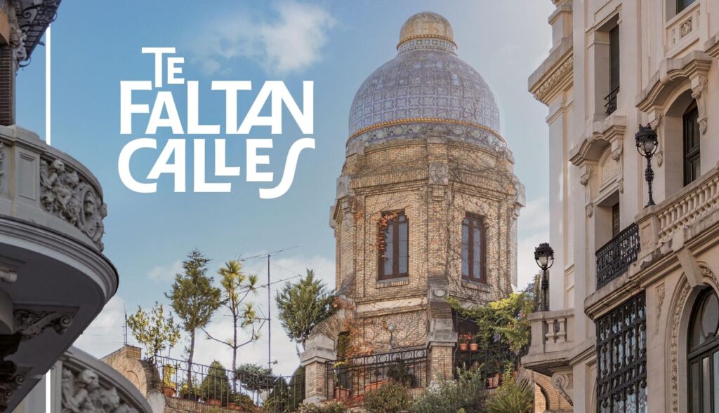 una calle de madrid con el lema sobreimpreso "te faltan calles"