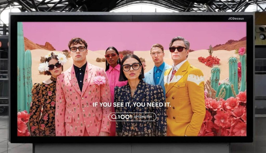 An ocular test hidden in an announcement encourages attention to the health of the eyes