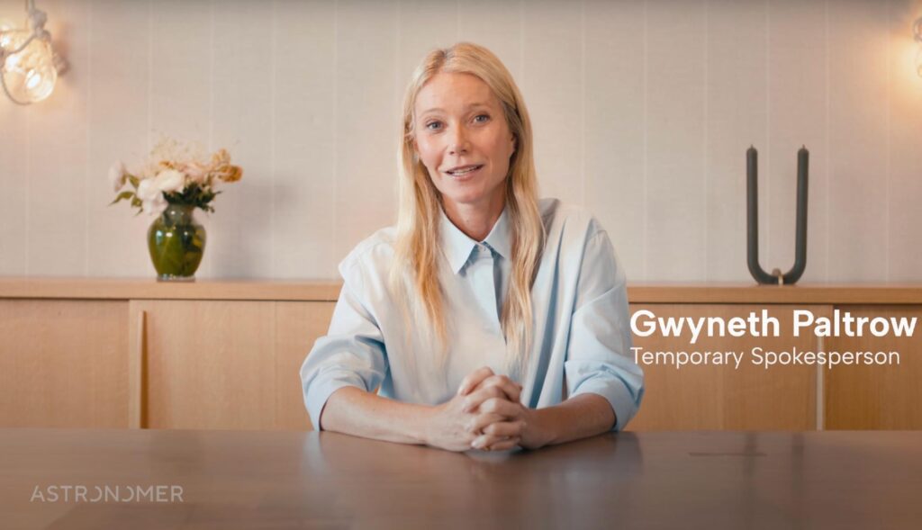 Gwyneth Paltrow en un vídeo de Astronomer