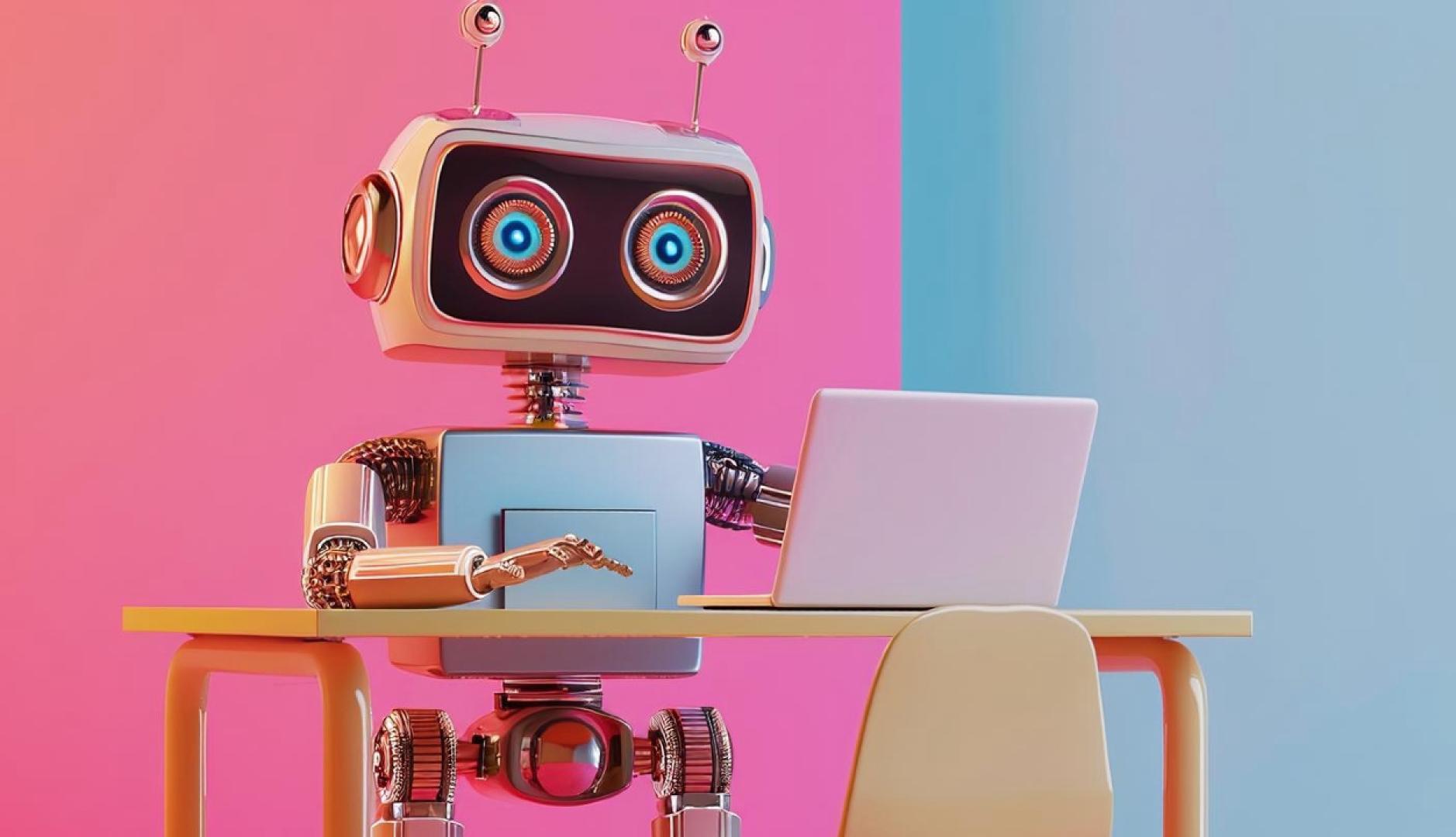 Un diseño en 3D de un robot usando un ordenador