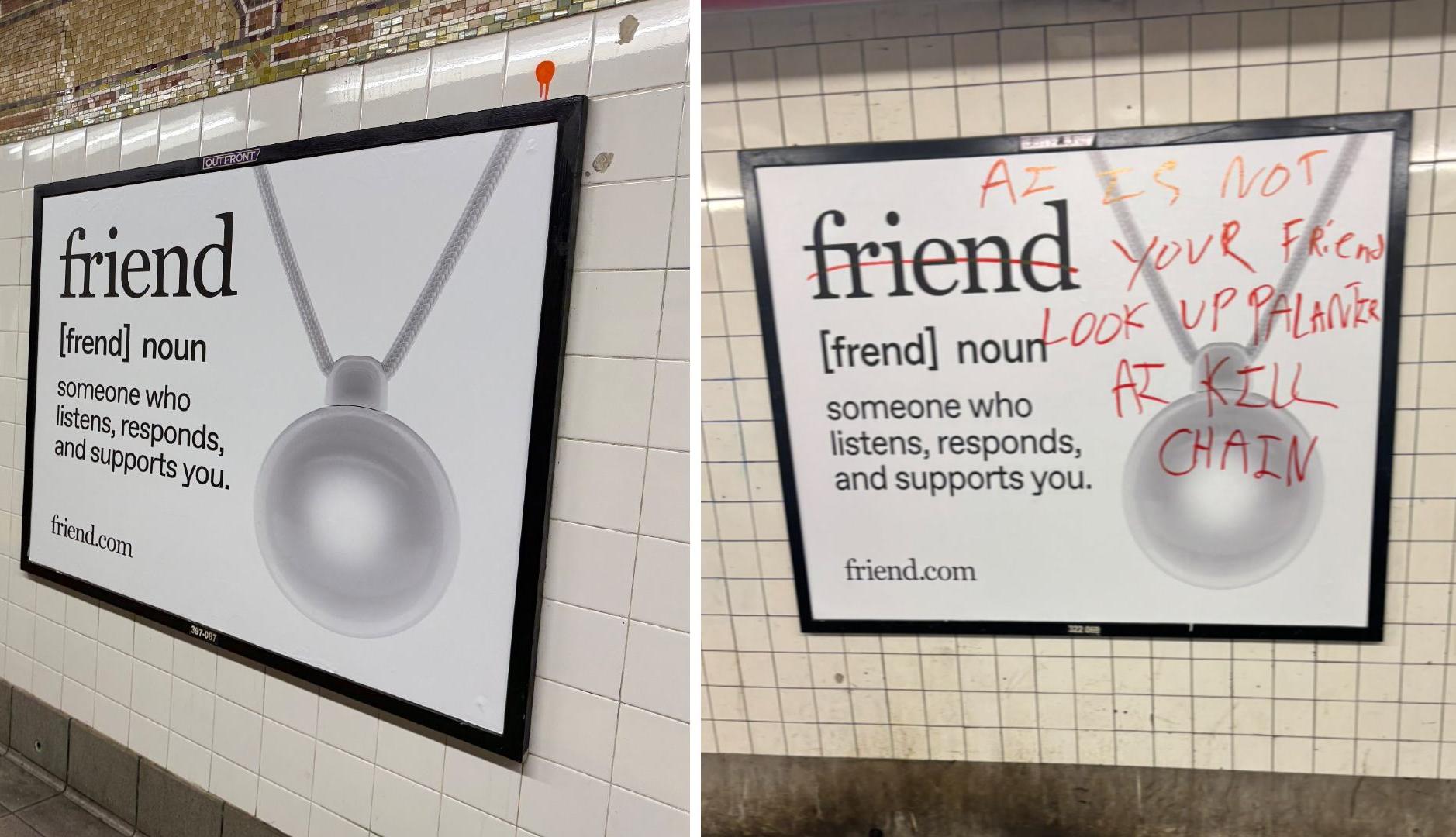 "Make real friends": The reaction of users to a controversial campaign of an AI
