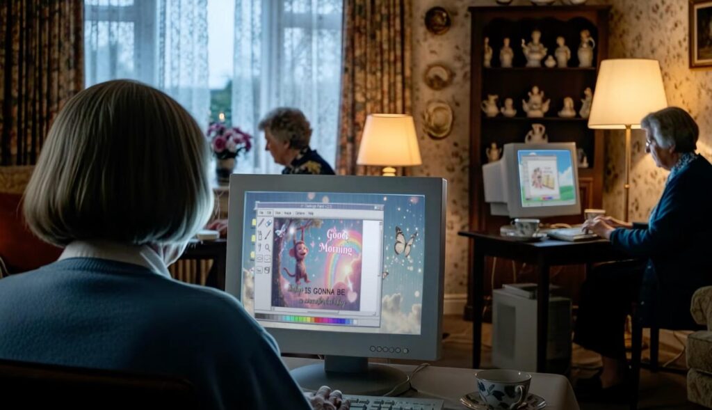 An army of designer grandmothers create “good morning” images in this Freepik campaign