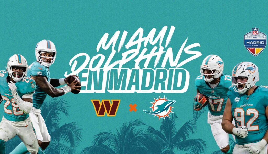 The Miami Dolphins arrive in Madrid and the brands join the first NFL game in Spain