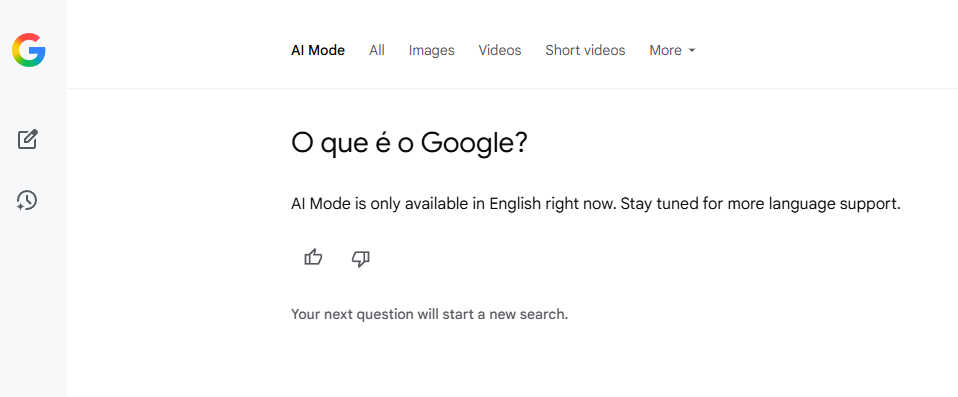 Google AI mode in Brazil