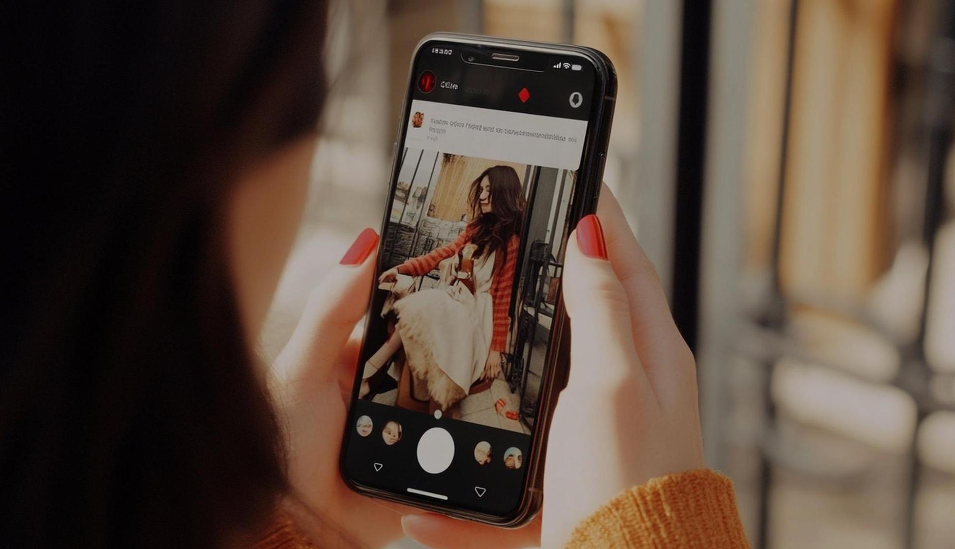 Una joven mira el instagram de su ídolo