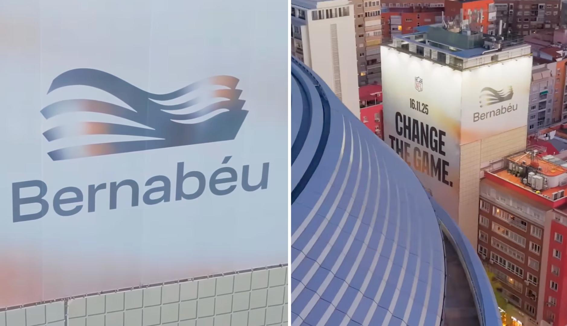 Imágenes del nuevo logo del estadio Bernabéu