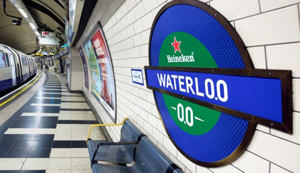 Heineken renames the London Underground Bakerloo Line “Bakerl0.0” for Dry January
