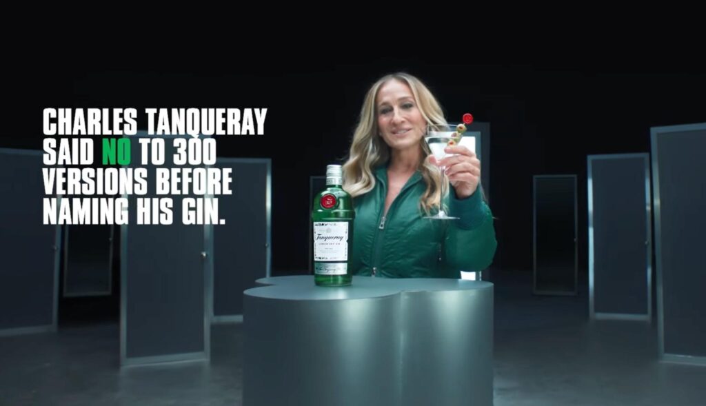 Sarah Jessica Parker en el anuncio de Tanqueray