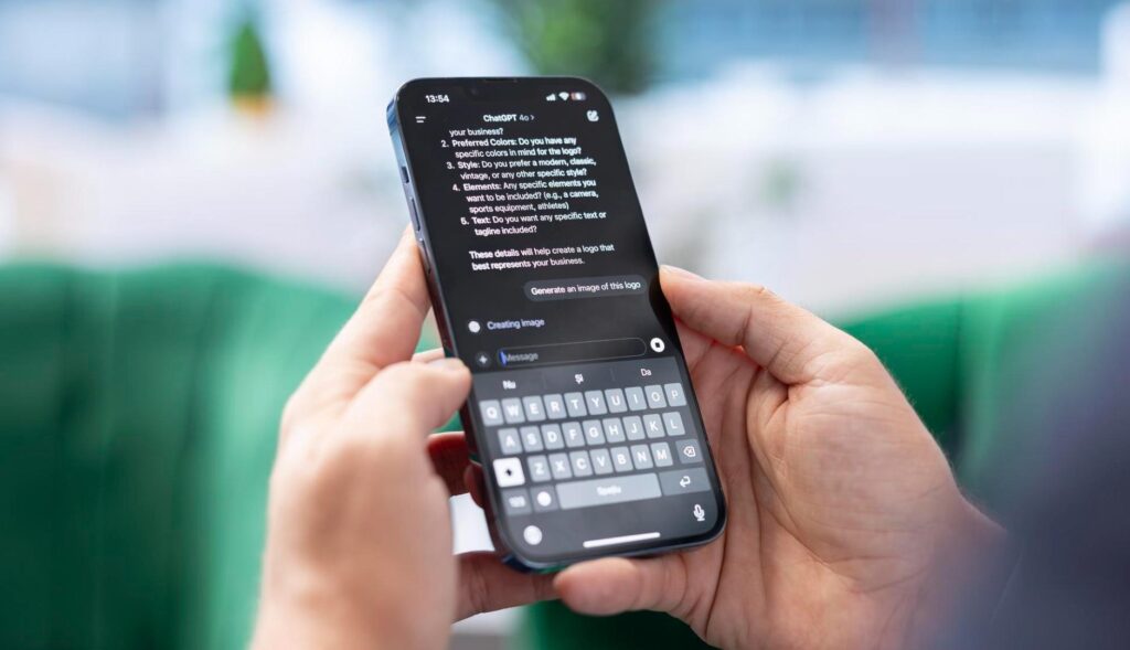 Persona utilizando ChatGPT en el móvil