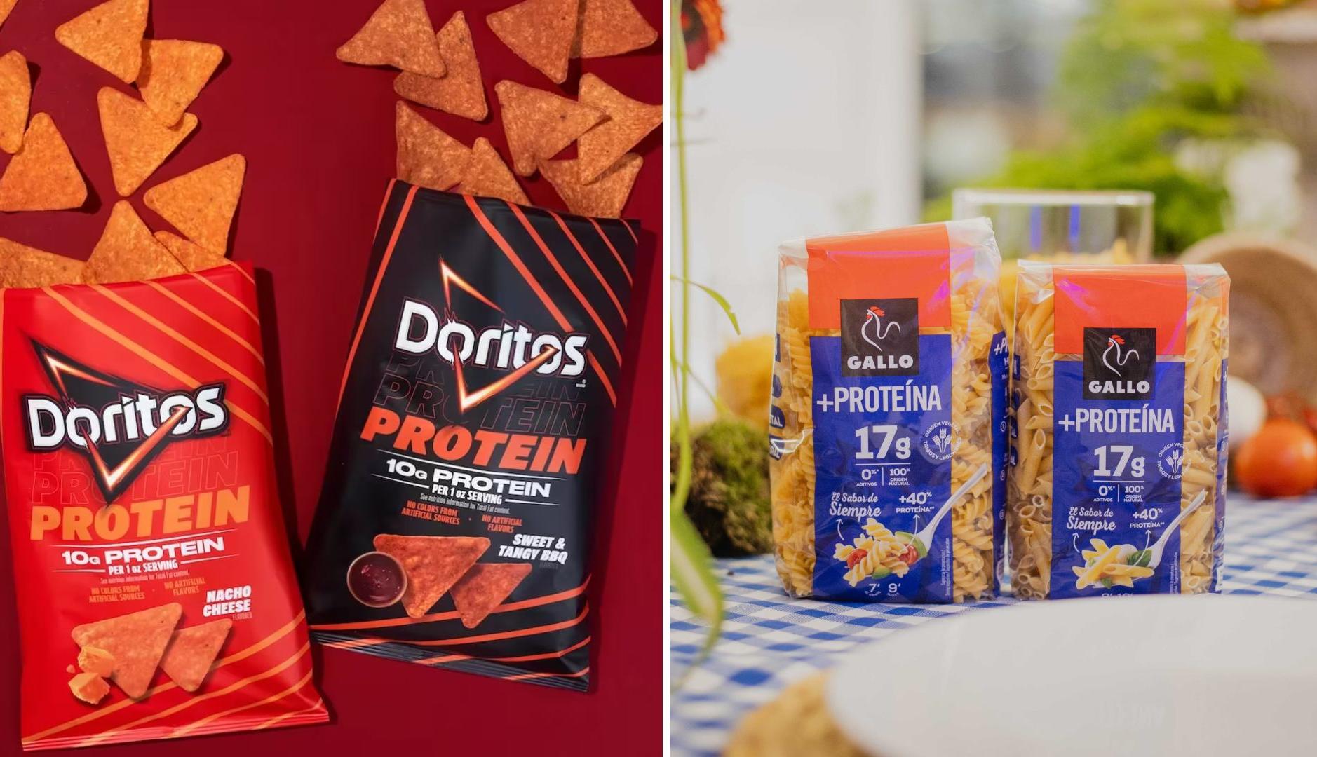 Productos de Doritos y Gallo con proteína
