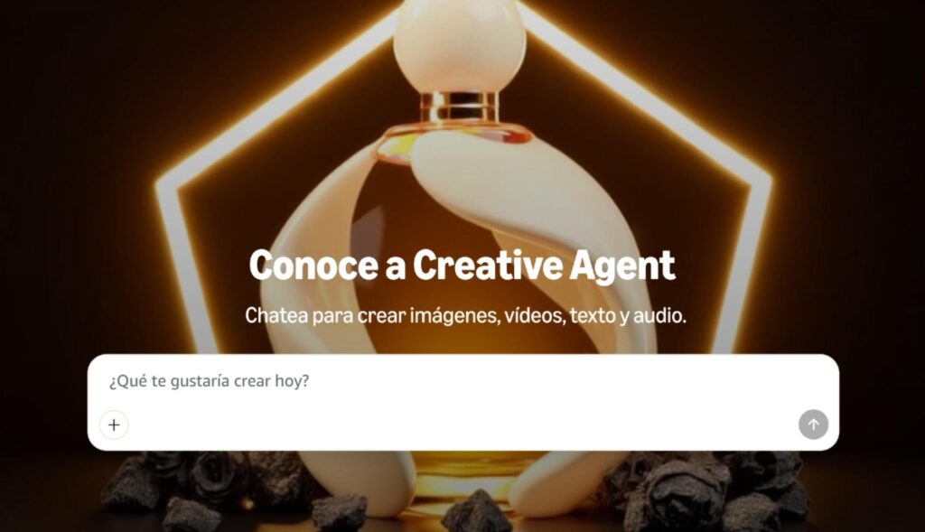 La interfaz del chat en Creative Agent