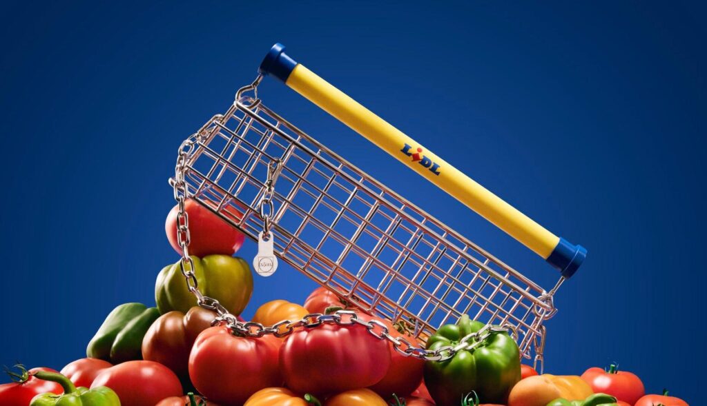 Bolso con forma de carrito de la compra de Lidl Reino Unido