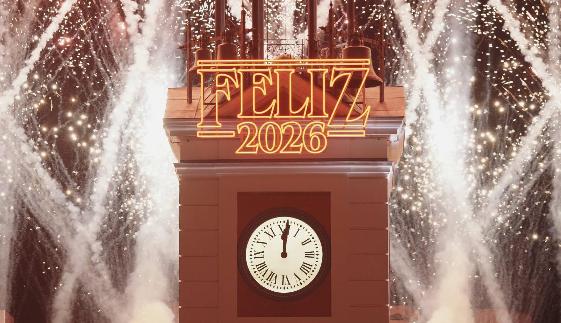 Cartel luminoso de Stranger Things en el reloj de la Puerta del Sol