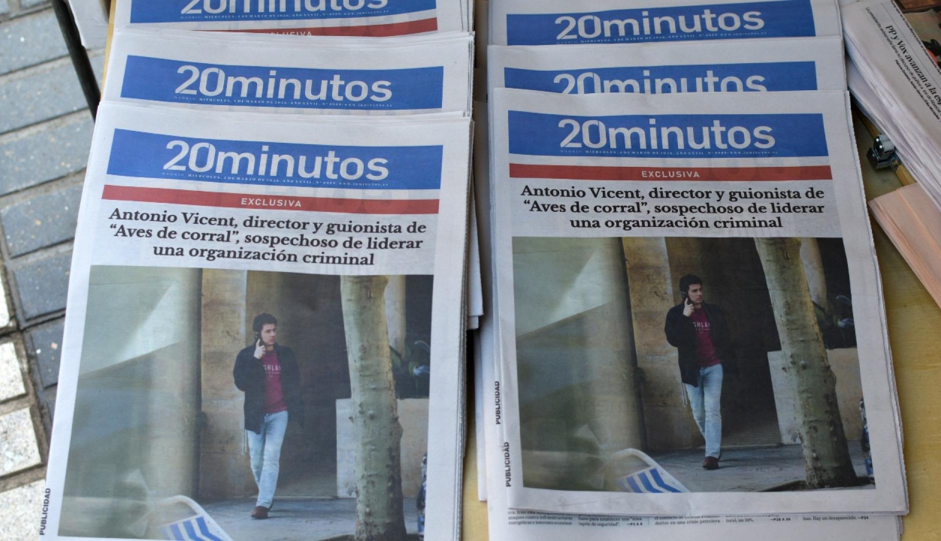 La portada del periódico 20 minutos