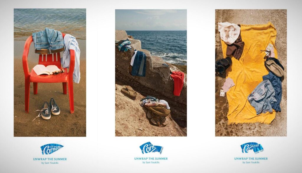 Fotografías de una campaña de Cornetto