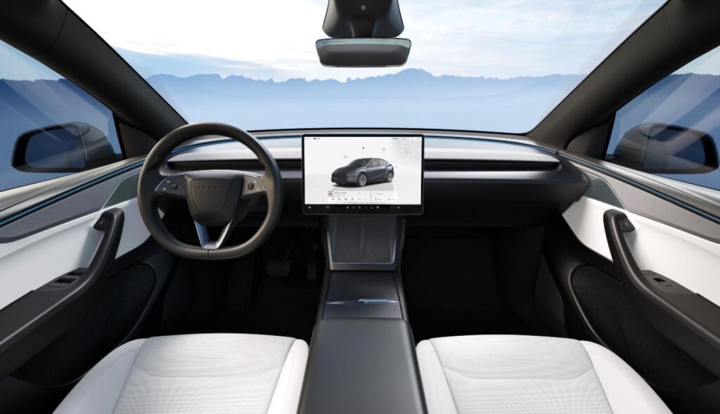 El interior de un coche Tesla