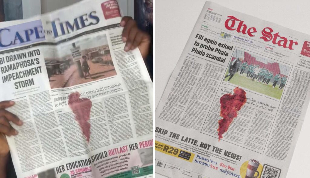 South African newspapers become pads to raise awareness about period poverty