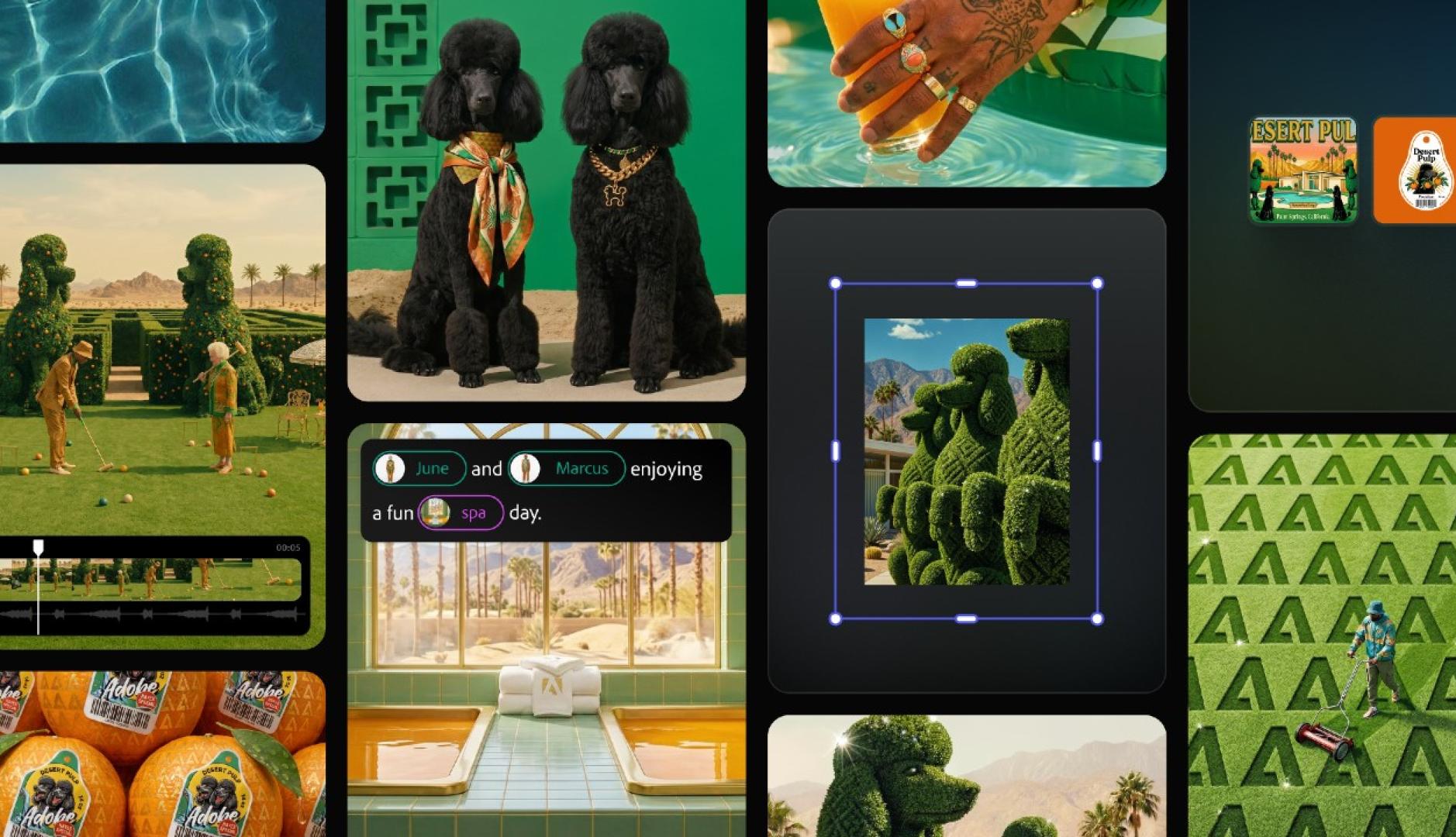 La interfaz de un proceso de diseño creativo en Adobe