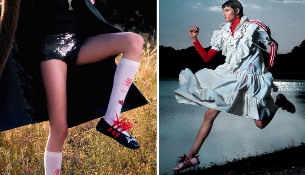 Ejemplos de la colección: puntillas, volantes y volúmenes en los looks deportivos