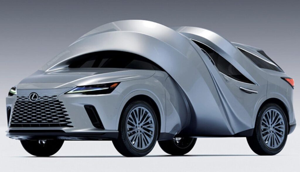 Coche gris de Lexus con la carrocería retorcida