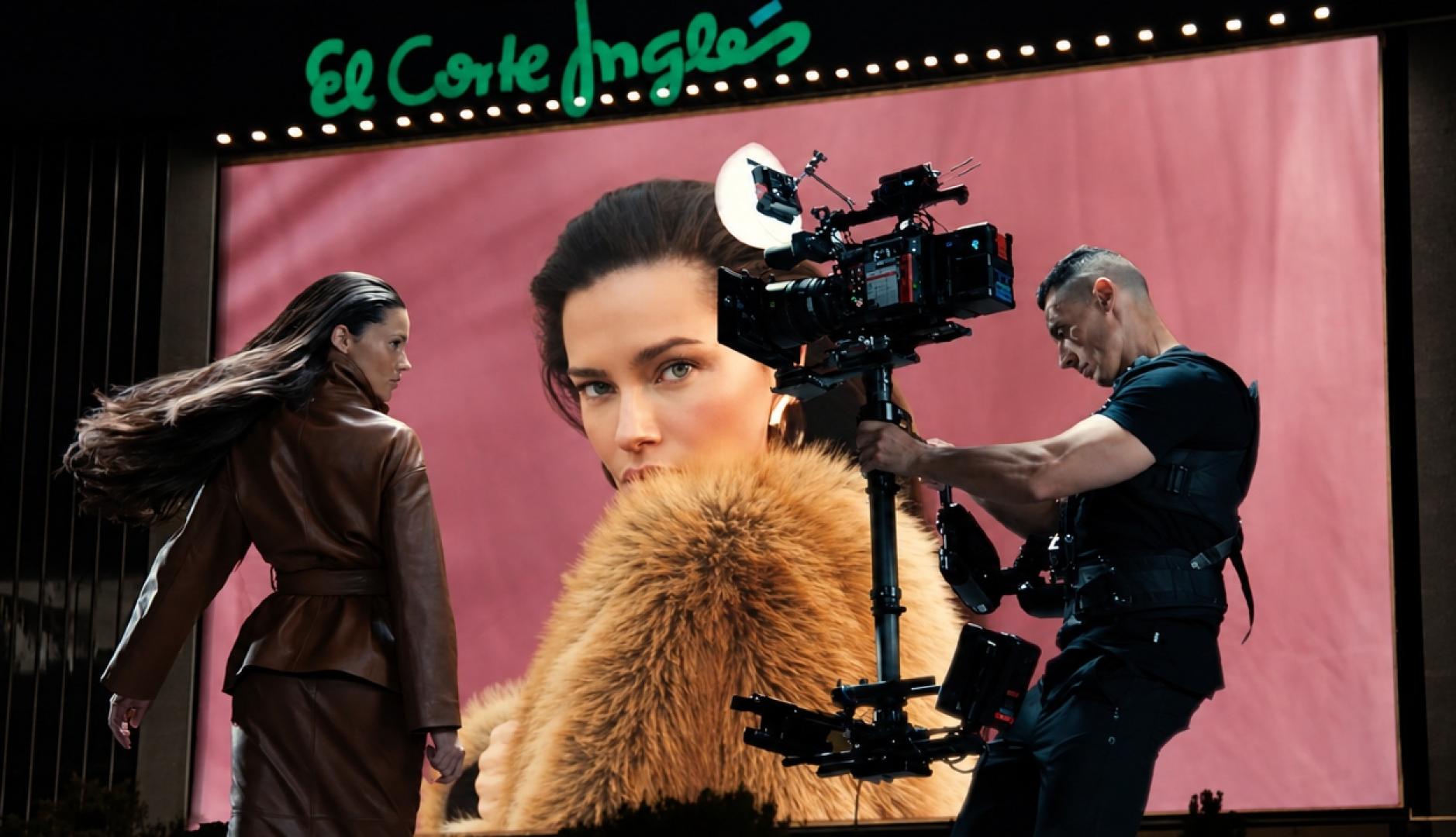 Adriana Lima girándose hacia un operador de cámara