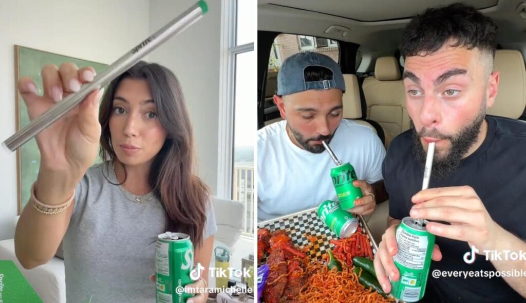 Creadores de contenido con pajita de Sprite