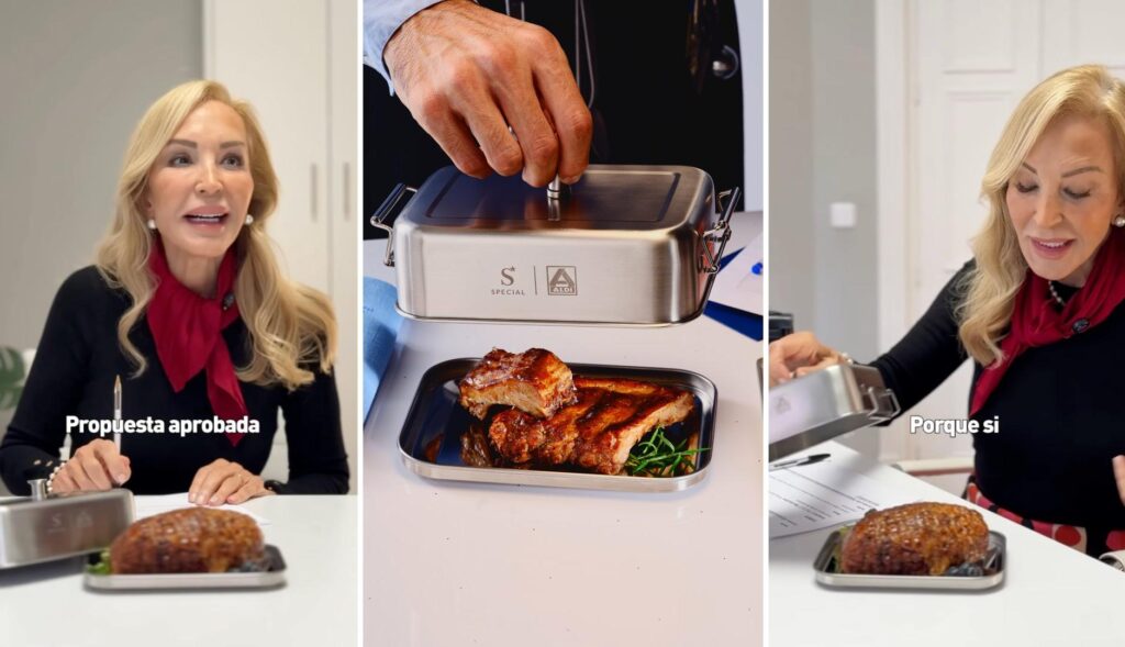 Carmen Lomana con el tupper special de Aldi