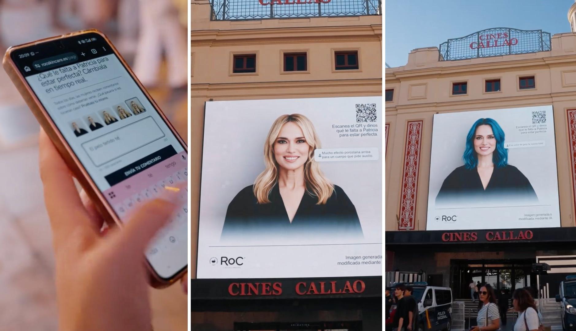 RoC transforms the image of Patricia Conde with AI and makes visible the influence of social pressure on beauty